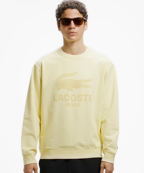LACOSTE(ラコステ)の「ヴィンテージエフェクト ロゴクルーネックスウェット(スウェット・メンズ・イエロー/グレイッシュブルー/ダークアッシュ/ピンク・2/3/5/4)」の3枚目の写真