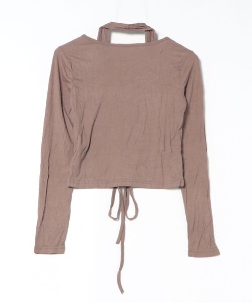 almo（アルモ）の「【Bls】 【ZL】【Bling Leads】ホルダーネック 編み上げトップス(BL)（Tシャツ/カットソー・レディース・モカ/ホワイト/ブラック・FREE）」の6枚目の写真