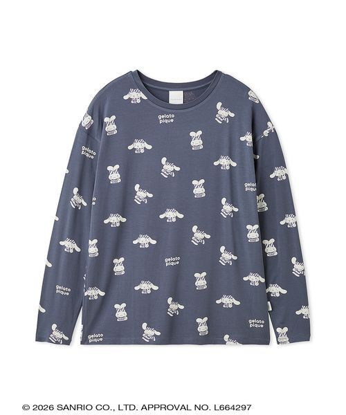 サンリオハウス ジェラートピケハローキティ 総柄ロングTシャツ& パンツホワイト NEWS