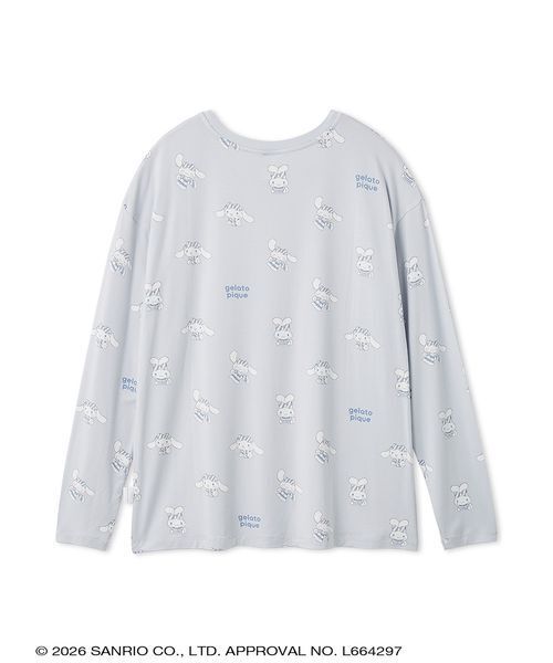 gelato pique】【LADIES】総柄ロングTシャツ（ルームウェア/パジャマ