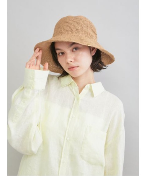 Mila Owen（ミラオーウェン）の「細編みペーパーキャペリンハット（ハット・レディース・ベージュ/キャメル・F）」の2枚目の写真