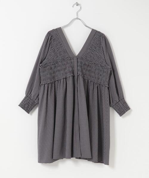 KBF（ケイビーエフ）の「2WAYシャーリングチェックミニワンピース（ワンピース・レディース・ブラウン系その他/ベージュ系その他/ブルー系その他・ONE）」の20枚目の写真