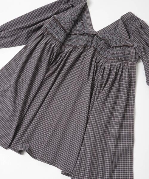 KBF（ケイビーエフ）の「2WAYシャーリングチェックミニワンピース（ワンピース・レディース・ブラウン系その他/ベージュ系その他/ブルー系その他・ONE）」の22枚目の写真