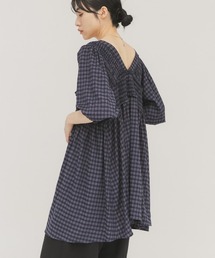 KBF | 2WAYシャーリングチェックミニワンピース(ワンピース)