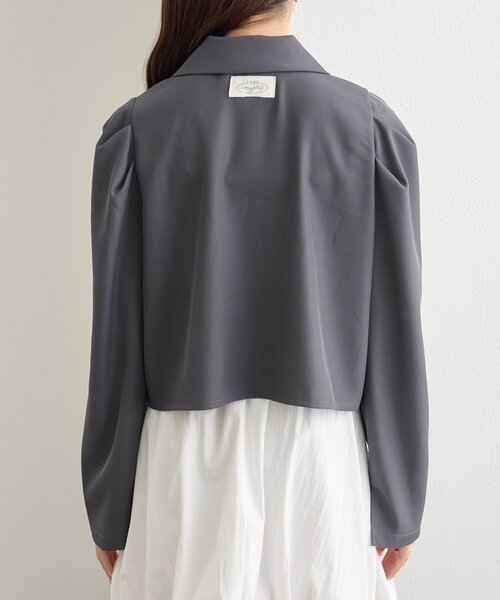 mystic(ミスティック)の「パフショートジャケット(テーラードジャケット・レディース・チャコールグレー/ネイビー・FREE)」の8枚目の写真