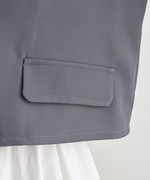 mystic(ミスティック)の「パフショートジャケット(テーラードジャケット・レディース・チャコールグレー/ネイビー・FREE)」の13枚目の写真