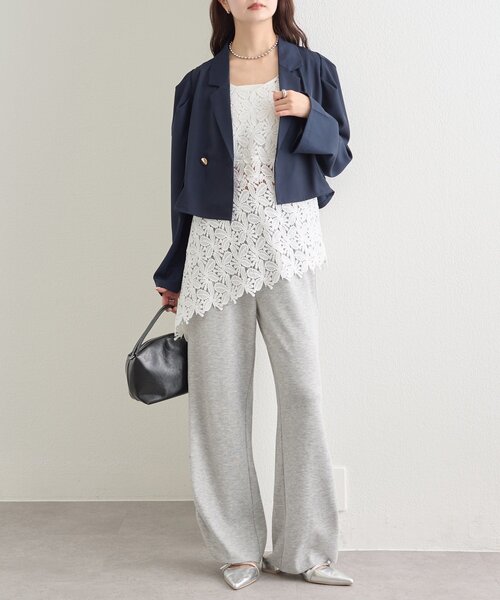 mystic(ミスティック)の「パフショートジャケット(テーラードジャケット・レディース・チャコールグレー/ネイビー・FREE)」の17枚目の写真