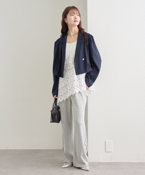 mystic(ミスティック)の「パフショートジャケット(テーラードジャケット・レディース・チャコールグレー/ネイビー・FREE)」の18枚目の写真