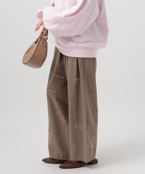 BAYFLOW（ベイフロー）の「[手描き風イラストをプリント]グラフィティタックパンツ（その他パンツ・レディース・ライトベージュ/ブラウン・MEDIUM/SMALL）」の13枚目の写真