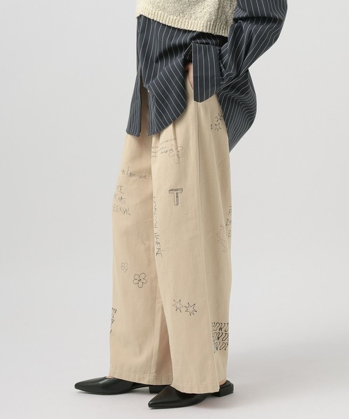 BAYFLOW（ベイフロー）の「[手描き風イラストをプリント]グラフィティタックパンツ（その他パンツ・レディース・ライトベージュ/ブラウン・MEDIUM/SMALL）」の19枚目の写真