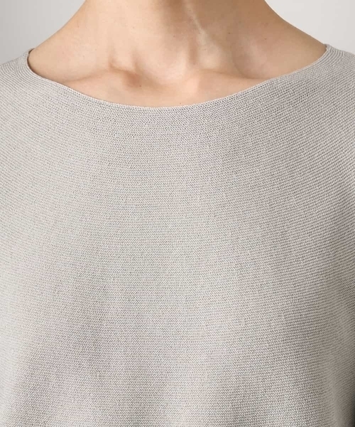 MICHEL KLEIN(ミッシェル・クラン)の「ホールガーメント(R)パフスリーブニット(ニット/セーター・レディース・ライトベージュ/クリーム/ブルー・38)」の12枚目の写真