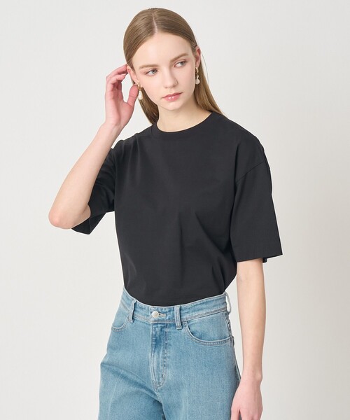 ANAYI(アナイ)の「コットン天竺半袖オーバー プルオーバー(Tシャツ/カットソー・レディース・ブラック/オフホワイト・38/36)」の16枚目の写真