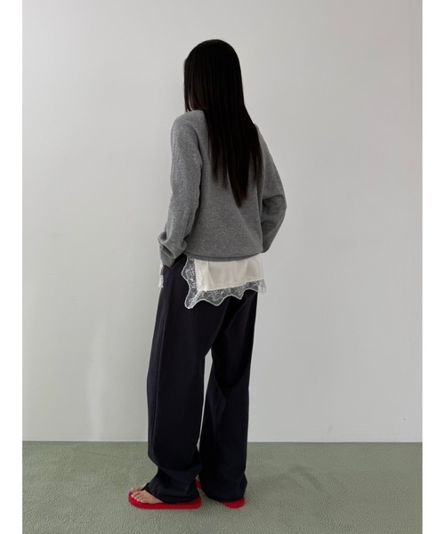 Didot.showroom(ディドット ショールーム)の「【DIDOT.】ディープスリットレースキャミソール(キャミソール・レディース・ブラック/クリーム・FREE)」の4枚目の写真