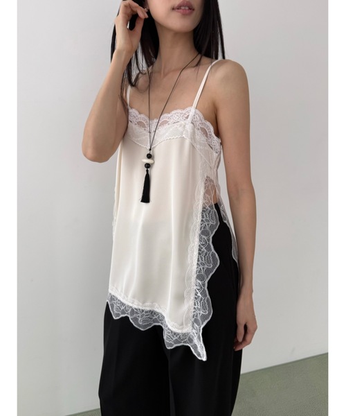 Didot.showroom(ディドット ショールーム)の「【DIDOT.】ディープスリットレースキャミソール(キャミソール・レディース・ブラック/クリーム・FREE)」の17枚目の写真