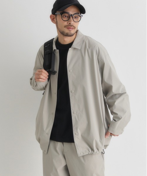 CAMP7（キャンプセブン）の「【CAMP7】アクティブ ロングスリーブシャツ (スナップ仕様 / コーチジャケット風 / セットアップ対応)（シャツ/ブラウス・メンズ・ベージュ/ブラック/ダークグレー・S/M/L/XL）」の4枚目の写真