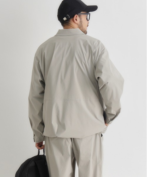 CAMP7（キャンプセブン）の「【CAMP7】アクティブ ロングスリーブシャツ (スナップ仕様 / コーチジャケット風 / セットアップ対応)（シャツ/ブラウス・メンズ・ベージュ/ブラック/ダークグレー・S/M/L/XL）」の6枚目の写真