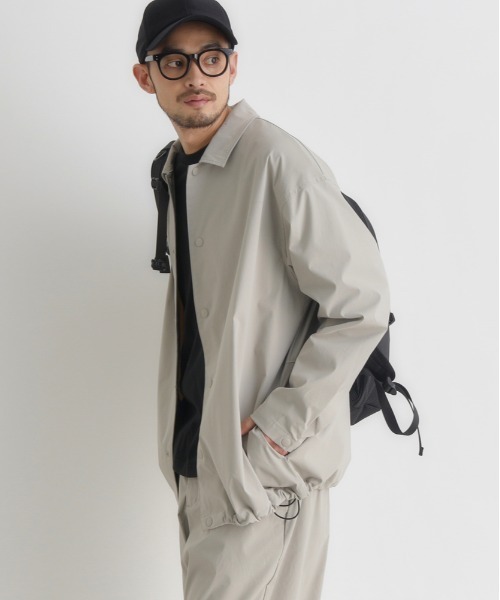 CAMP7（キャンプセブン）の「【CAMP7】アクティブ ロングスリーブシャツ (スナップ仕様 / コーチジャケット風 / セットアップ対応)（シャツ/ブラウス・メンズ・ベージュ/ブラック/ダークグレー・S/M/L/XL）」の8枚目の写真