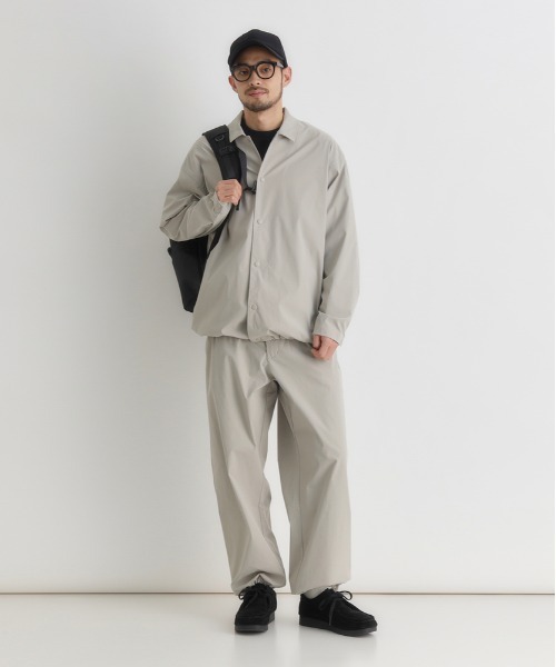 CAMP7（キャンプセブン）の「【CAMP7】アクティブ ロングスリーブシャツ (スナップ仕様 / コーチジャケット風 / セットアップ対応)（シャツ/ブラウス・メンズ・ベージュ/ブラック/ダークグレー・S/M/L/XL）」の9枚目の写真