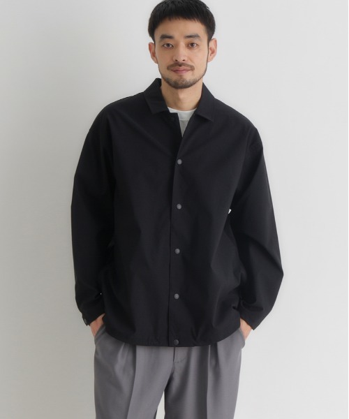 CAMP7（キャンプセブン）の「【CAMP7】アクティブ ロングスリーブシャツ (スナップ仕様 / コーチジャケット風 / セットアップ対応)（シャツ/ブラウス・メンズ・ベージュ/ブラック/ダークグレー・S/M/L/XL）」の11枚目の写真