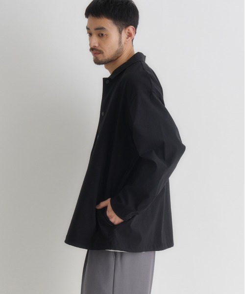 CAMP7（キャンプセブン）の「【CAMP7】アクティブ ロングスリーブシャツ (スナップ仕様 / コーチジャケット風 / セットアップ対応)（シャツ/ブラウス・メンズ・ベージュ/ブラック/ダークグレー・S/M/L/XL）」の12枚目の写真