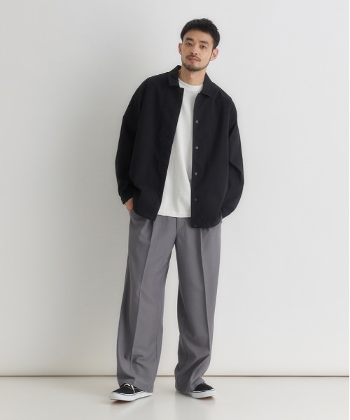 CAMP7（キャンプセブン）の「【CAMP7】アクティブ ロングスリーブシャツ (スナップ仕様 / コーチジャケット風 / セットアップ対応)（シャツ/ブラウス・メンズ・ベージュ/ブラック/ダークグレー・S/M/L/XL）」の13枚目の写真