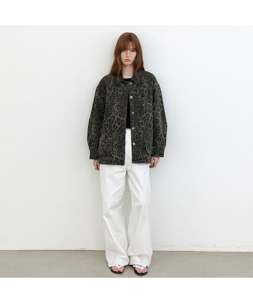 ATELIER NAIN(アトリエナイン)の「LEOPARD WASHING DENIM JACKET (JK-3067)(デニムジャケット・レディース・ブラウン・FREE)」の1枚目の写真