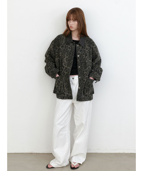 ATELIER NAIN(アトリエナイン)の「LEOPARD WASHING DENIM JACKET (JK-3067)(デニムジャケット・レディース・ブラウン・FREE)」の2枚目の写真