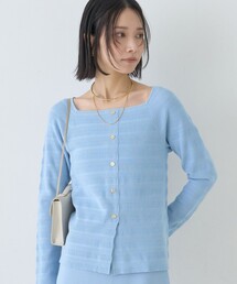 Rouge vif Anna | 【セットアップ対応】スクエアネックボーダー柄ニットカーディガン/プルオーバー(ニット/セーター)