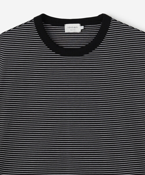 handvaerk(ハンドバーク)の「handvaerk | 60/2 クルーネック半袖Tシャツ STRIPE MEN(Tシャツ/カットソー・メンズ・ブラック系その他・L/S/M/XL)」の4枚目の写真
