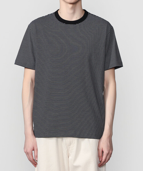 handvaerk(ハンドバーク)の「handvaerk | 60/2 クルーネック半袖Tシャツ STRIPE MEN(Tシャツ/カットソー・メンズ・ブラック系その他・L/S/M/XL)」の7枚目の写真