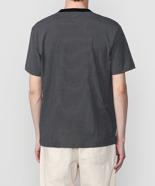 handvaerk(ハンドバーク)の「handvaerk | 60/2 クルーネック半袖Tシャツ STRIPE MEN(Tシャツ/カットソー・メンズ・ブラック系その他・L/S/M/XL)」の9枚目の写真