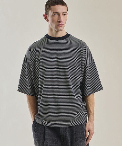 handvaerk(ハンドバーク)の「handvaerk | 60/2 クルーネック半袖Tシャツ STRIPE MEN(Tシャツ/カットソー・メンズ・ブラック系その他・L/S/M/XL)」の13枚目の写真