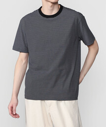 handvaerk | handvaerk | 60/2 クルーネック半袖Tシャツ STRIPE MEN(Tシャツ/カットソー)