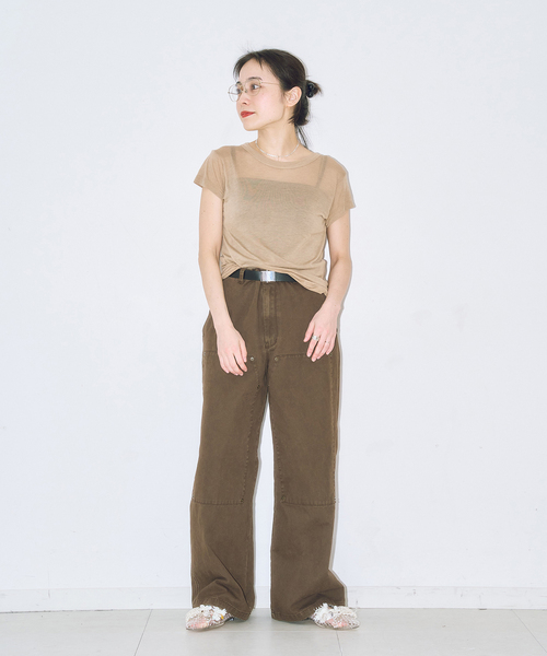 CITYSHOP(シティーショップ)の「ASHER AVA BABY TEE L264-J134:Tシャツ(Tシャツ/カットソー・レディース・ベージュ・SMALL)」の8枚目の写真