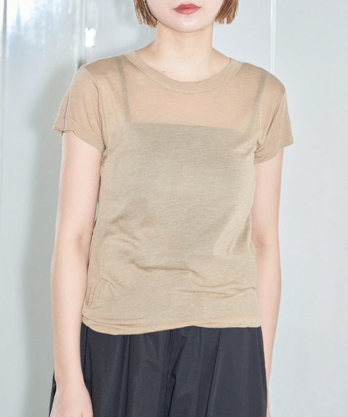 CITYSHOP(シティーショップ)の「ASHER AVA BABY TEE L264-J134:Tシャツ(Tシャツ/カットソー・レディース・ベージュ・SMALL)」の5枚目の写真