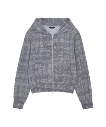Hotfix Tie Dye Zip-Up Hoodie Charcoal