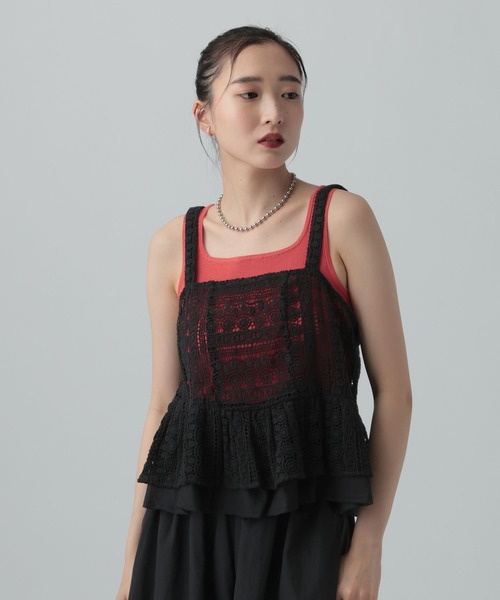 LEPSIM（レプシィム）の「レースキャミ　634422（キャミソール・レディース・ブラック/アイボリー・FREE）」の5枚目の写真