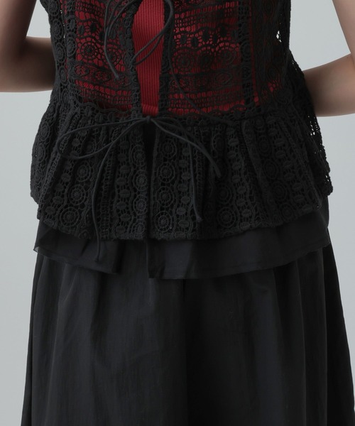 LEPSIM（レプシィム）の「レースキャミ　634422（キャミソール・レディース・ブラック/アイボリー・FREE）」の9枚目の写真