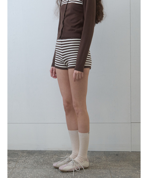 Kijun(キジュン)の「Stripe Knit Shorts Brown(その他パンツ・レディース・その他・SMALL/MEDIUM)」の2枚目の写真