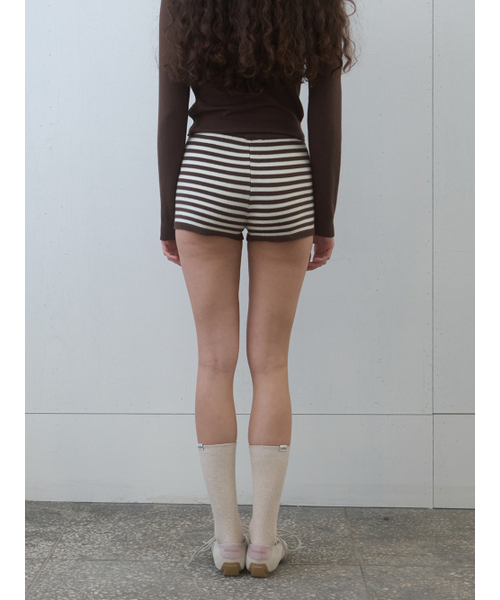 Kijun(キジュン)の「Stripe Knit Shorts Brown(その他パンツ・レディース・その他・SMALL/MEDIUM)」の3枚目の写真