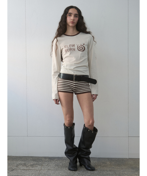 Kijun(キジュン)の「Stripe Knit Shorts Brown(その他パンツ・レディース・その他・SMALL/MEDIUM)」の4枚目の写真