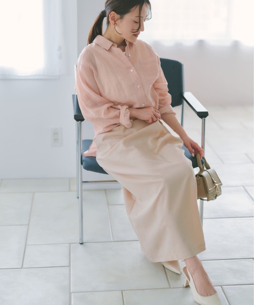 COHINA(コヒナ)の「アシメタックIラインスカート 【低身長・小柄女性】(スカート・レディース・ベージュ/ミント・S-Short/S-Regular/XS-Regular/XS-Short)」の15枚目の写真