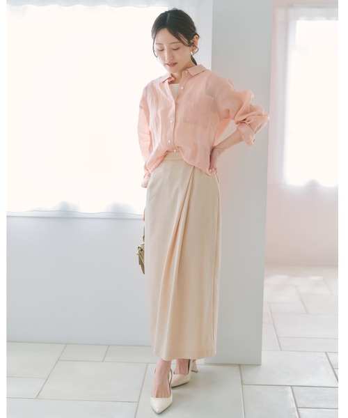COHINA(コヒナ)の「アシメタックIラインスカート 【低身長・小柄女性】(スカート・レディース・ベージュ/ミント・S-Short/S-Regular/XS-Regular/XS-Short)」の12枚目の写真