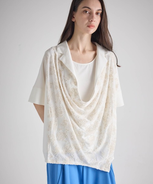 ATSURO TAYAMA(アツロウタヤマ)の「インナー付きドレープブラウス(Tシャツ/カットソー・レディース・ホワイト・L/M)」の2枚目の写真