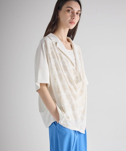 ATSURO TAYAMA(アツロウタヤマ)の「インナー付きドレープブラウス(Tシャツ/カットソー・レディース・ホワイト・L/M)」の7枚目の写真