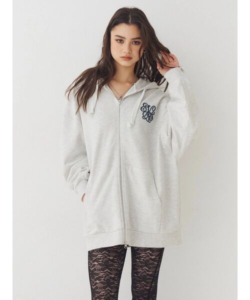 EVRIS（エヴリス）の「Lovingグラフィックジップパーカー（パーカー・レディース・ピンク/グレー/ブラック・FREE）」の5枚目の写真