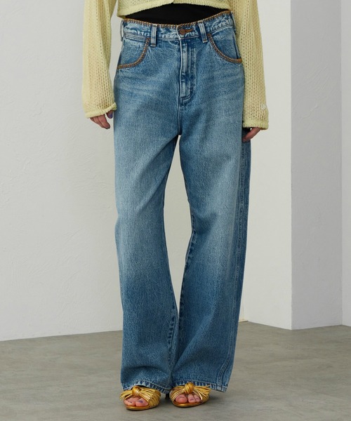 Lee(リー)の「Wrangler/ラングラー【US ORIGINAL】バレルジーンズ ブランケットステッチ(デニムパンツ・レディース・ブルー・X-SMALL/SMALL/MEDIUM)」の4枚目の写真