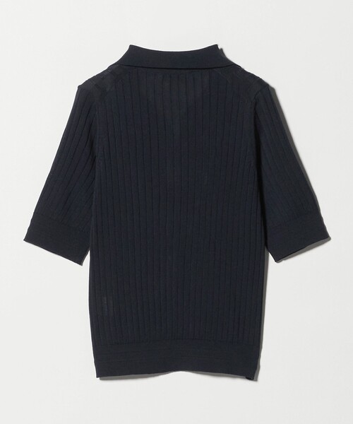 SLOANE(スローン)の「【別注】<SLOANE>リブ スキッパー ニット(ニット/セーター・レディース・ネイビー/ベージュ・1)」の3枚目の写真