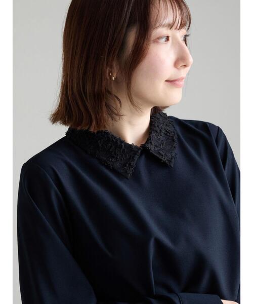 Te chichi（テチチ）の「レースカラーブラウス（シャツ/ブラウス・レディース・ネイビー/グレー・F）」の2枚目の写真