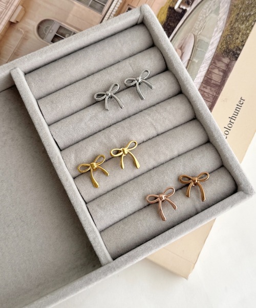 sowang(ソワン)の「リボンモチーフピアス(ピアス(両耳用)・レディース・ピンク/シルバー/ゴールド・FREE)」の21枚目の写真